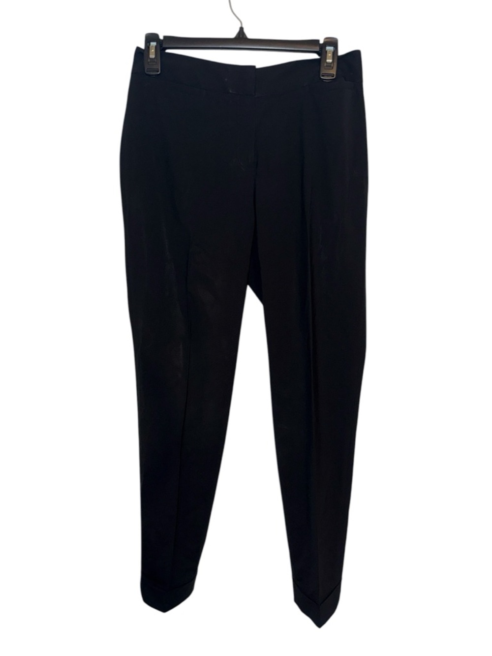 Women’s Lafayette 148 black cigarette style rolled hem virgin wool pant size 2